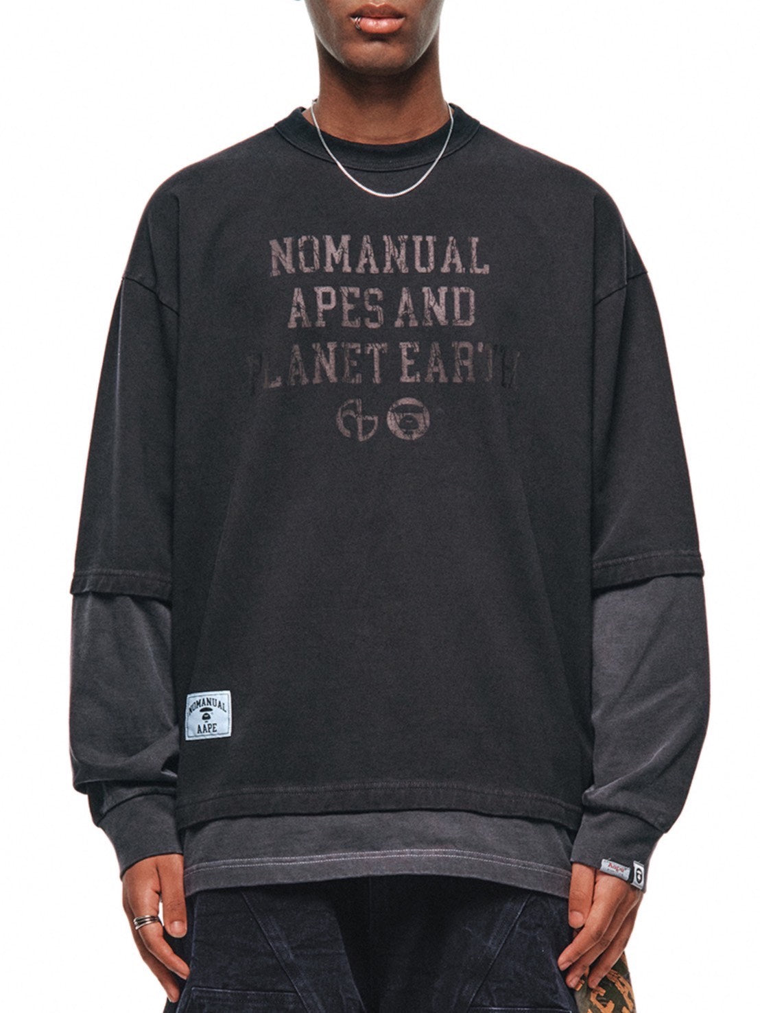 【AAPE X NOMANUAL】AAPE X NOMANUAL LONG SLEEVE TEE