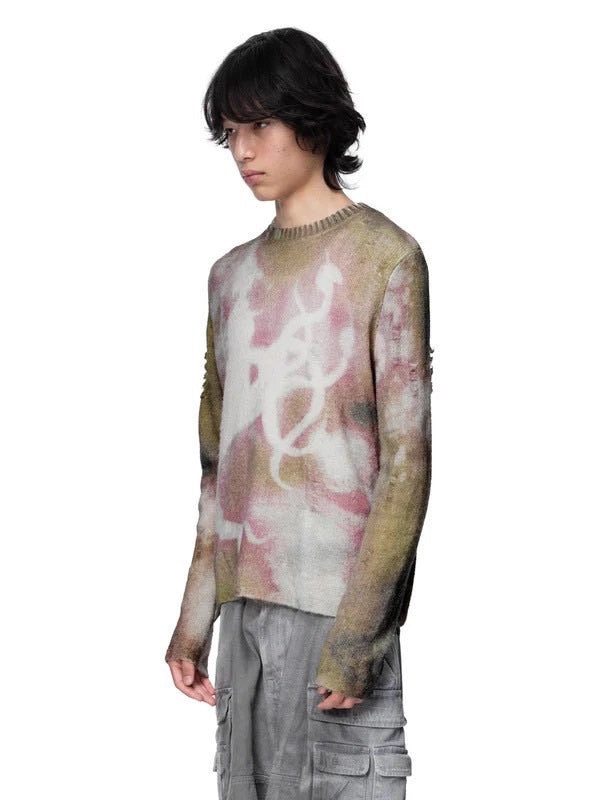 【The Boy Has No Patience】All-Over Textured Print Sweater / 【ザボーイハズノーペーシェンス】タイダイグラフィックセーター
