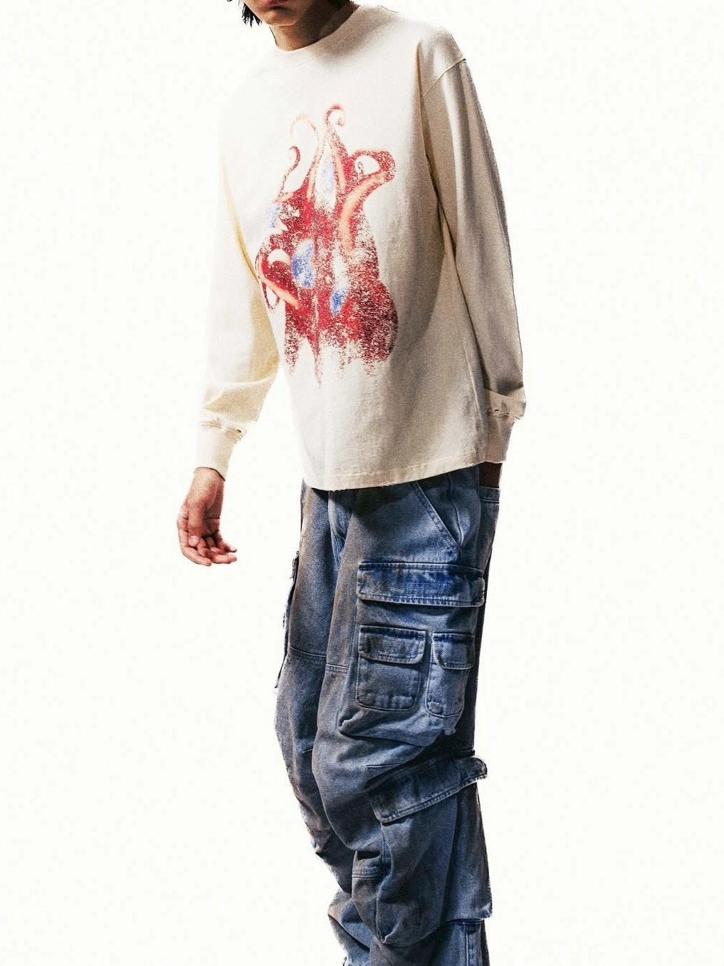 【The Boy Has No Patience】Adjustable Multi-Pocket Wiping Overalls / 【ザボーイハズノーペーシェンス】マルチポケットデニムパンツ