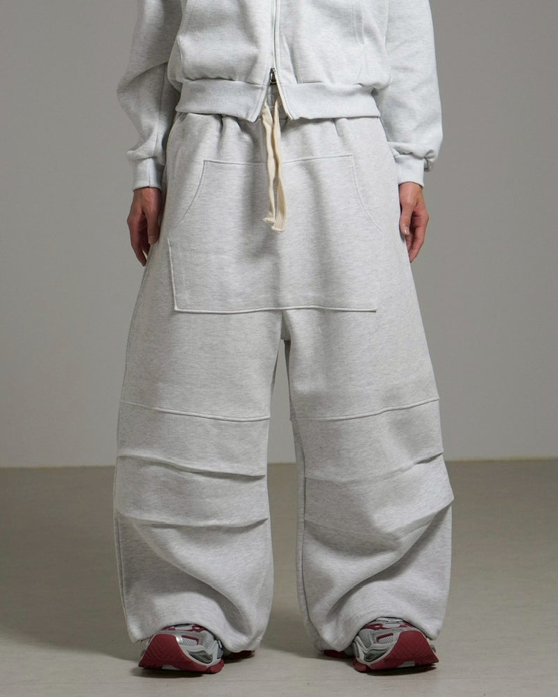 受注制【Chikashitsu +】heavy weight cotton design sweat pants / 【チカシツプラス】ヘビーウェイトコットンデザインスウェットパンツ (3color)