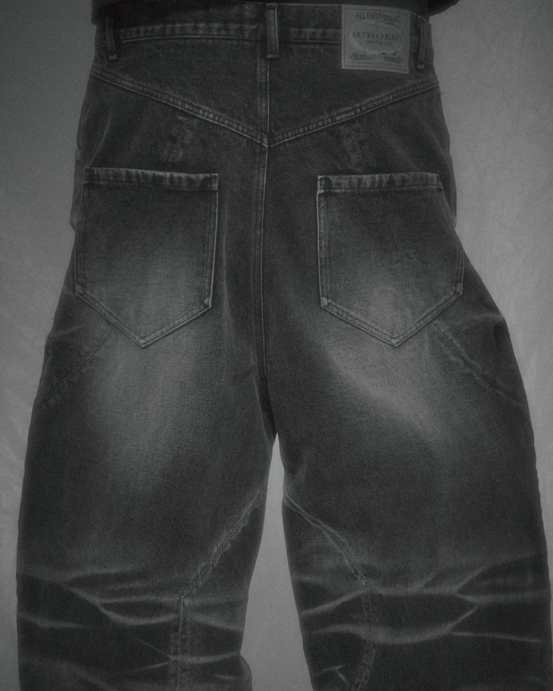 【SURGERY】surgery sutured wide denim pants
