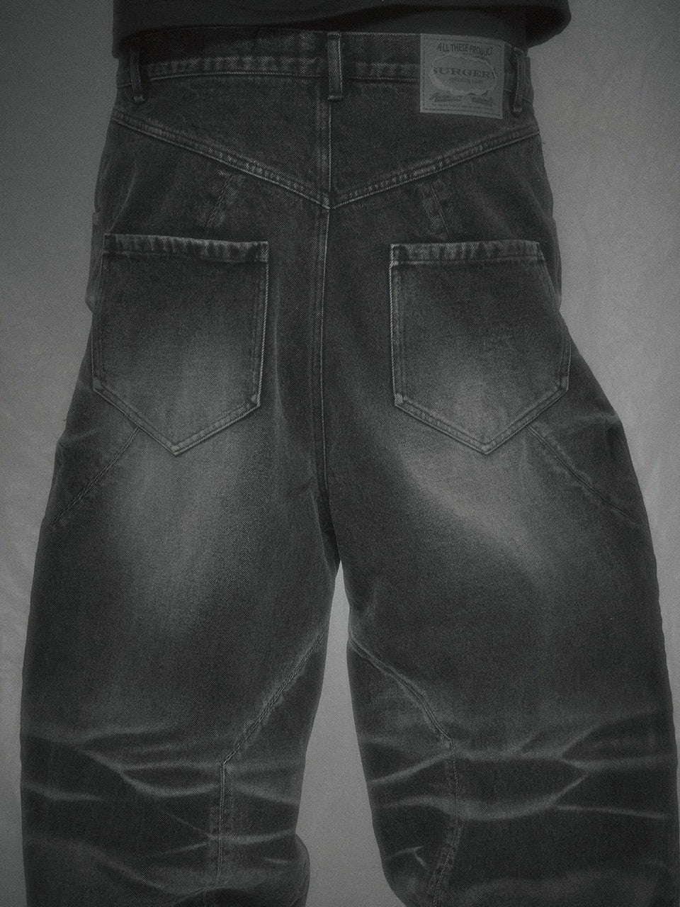 【SURGERY】surgery sutured wide denim pants