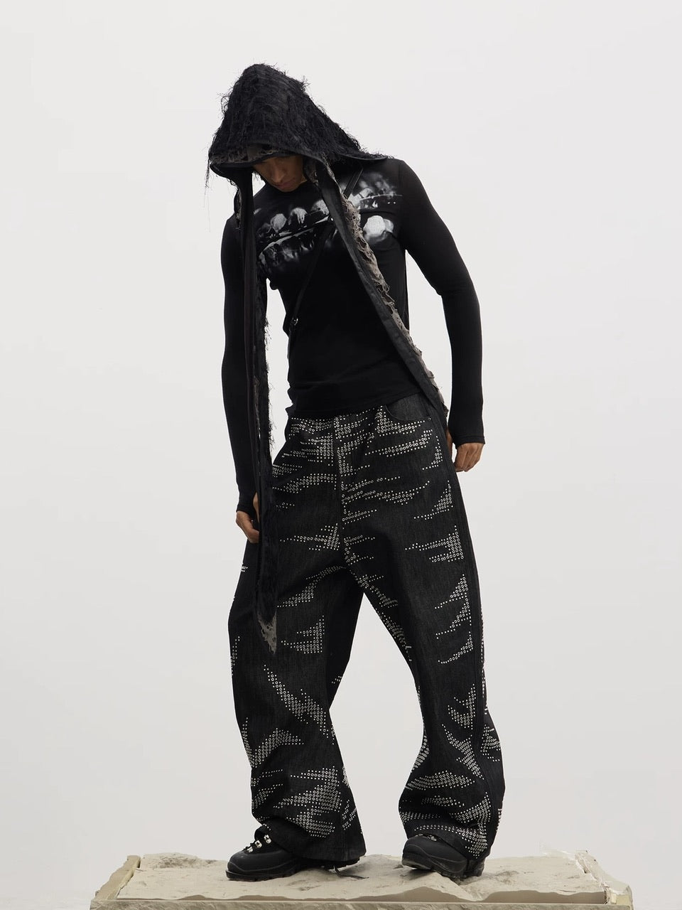 【DND4DES】Dental Wool Long Sleeve /【ディーエヌディーフォーデス】フロントデザインウール長袖Tシャツ