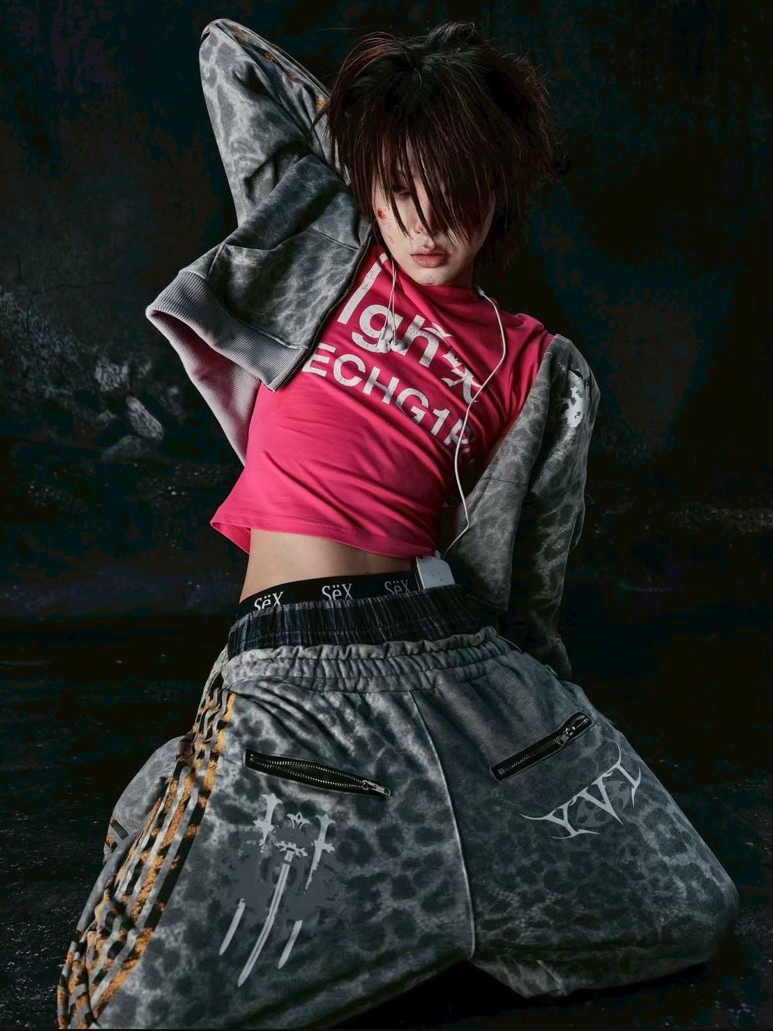 【Cozy world Wide】"25 LEOPARD" ROYAL PANTS / 【コージーワールドワイド】レオパードラインスウェットパンツ