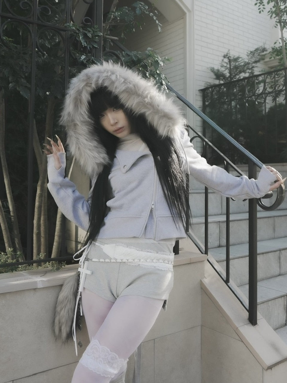 12/20 20:00発売【NOT KNOWING】RIDER FUR HOOD ZIP UP /【ノットノーイング】ライダーファーフードジップアップスウェット