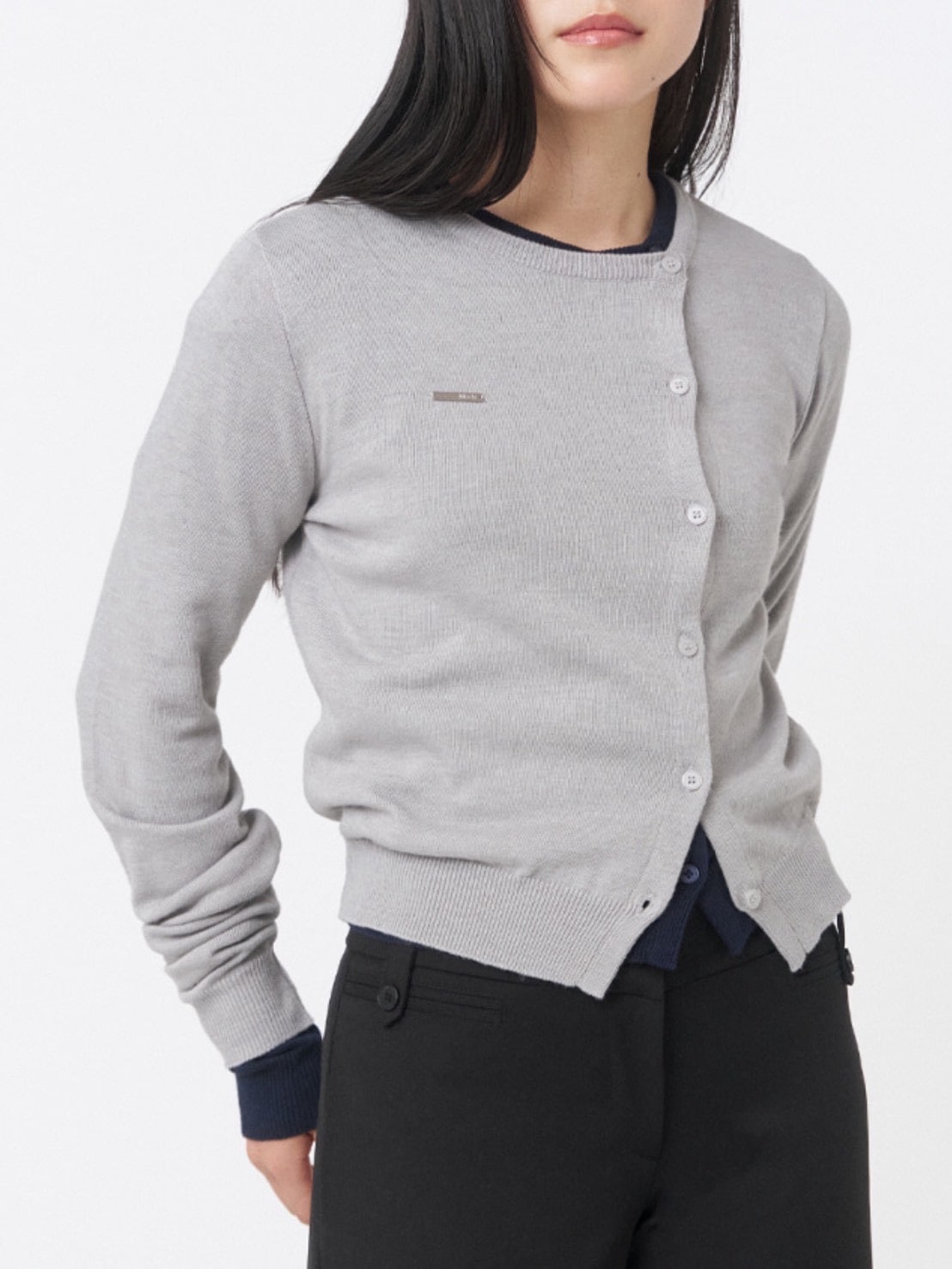 【Miseki seoul】Unbalanced knit cardigan
