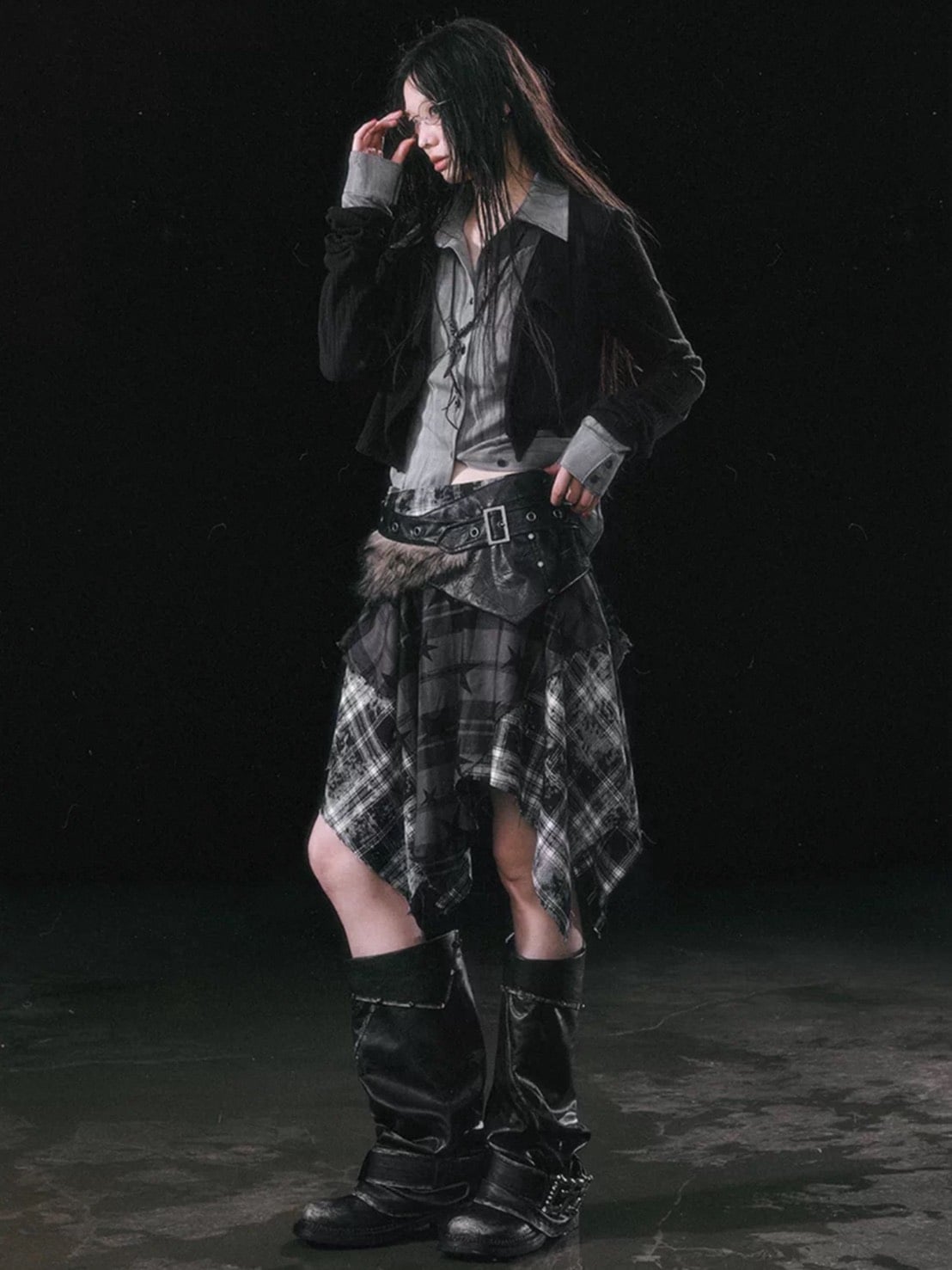 【Cest Nous】Two-in-One Shirt / 【セヌー】カーディガンセットレイヤードシャツ