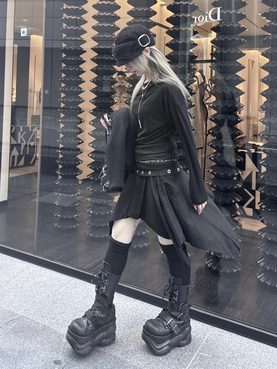 受注制【nmtc +】Eyelet midi skirt / 【チカシツプラス】アイレットミディアムスカート (2color)