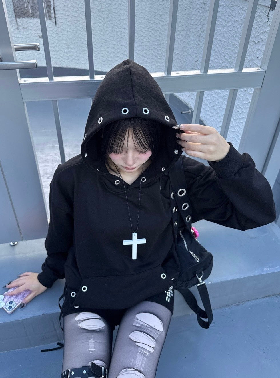 受注制【nmtc +】Eyelet hoodie / 【エヌエムティーシープラス】アイレットパーカー (2color)