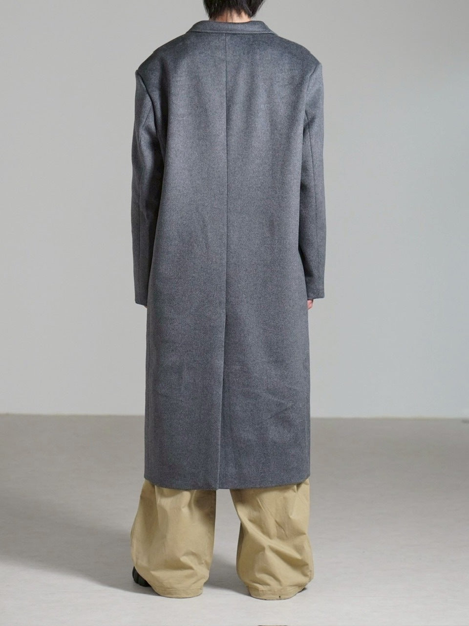 受注制【Chikashitsu +】overfit cashmere blend double long coat / 【チカシツプラス】オーバーフィットカシミヤブレンドダブルロングコート (3color)