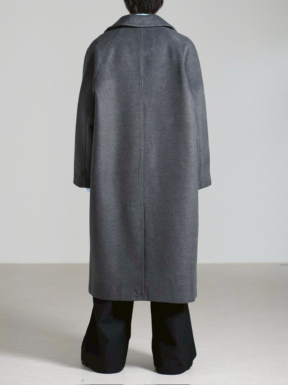 受注制【Chikashitsu +】high neck wool blend long coat / 【チカシツプラス】ハイネックウールブレンドロングコート (2color)