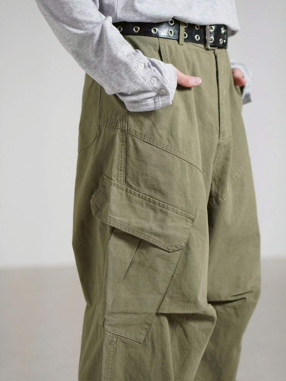 受注制【Chikashitsu +】rib cotton curve cargo pants / 【チカシツプラス】リブコットンカーブカーゴパンツ (3color)