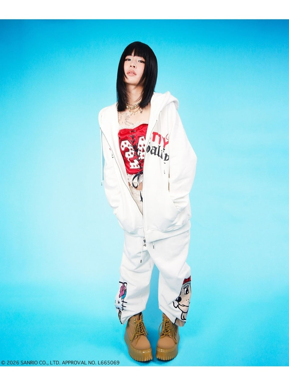 【GALFY×KITTY】仲子パーカー / 【ガルフィー×キティー】キティ猫耳ジップアップパーカー