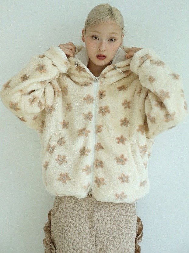 12/21 20:00 発売【Uglyshadow】FLOWER FUR JUMPER
