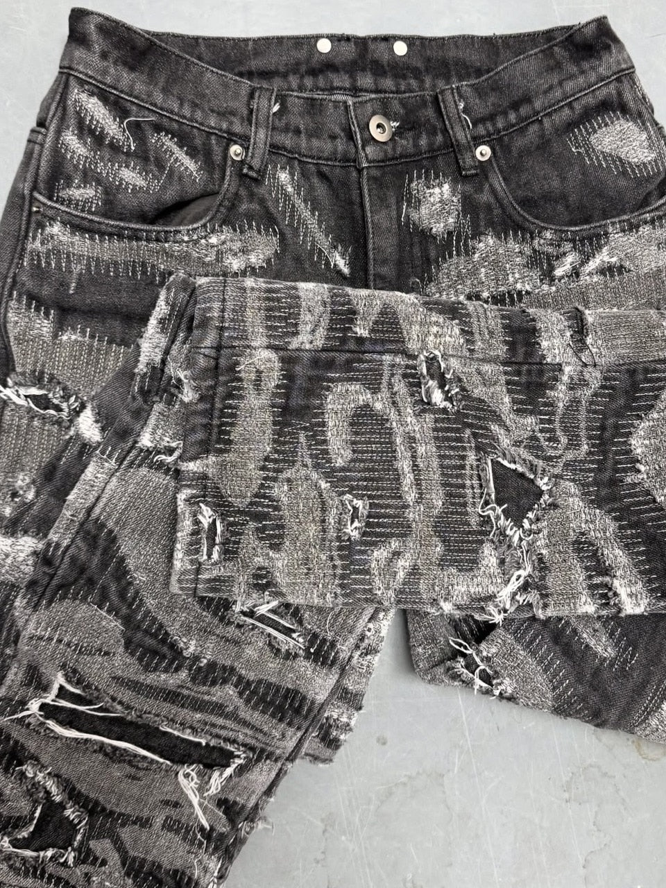 【Reckless Scholars】SASHIKOK DENIM PANTS / 【レックレス スカラーズ】スモークデザインデニムパンツ