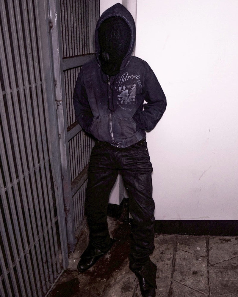 【SUNDAY OFF CLUB】ADRENALINE THRASHED ZIP HOODIE