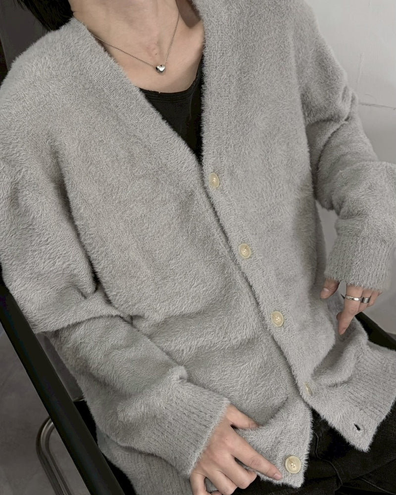 受注制【LUV CODE】shaggy knit cardigan (2color)