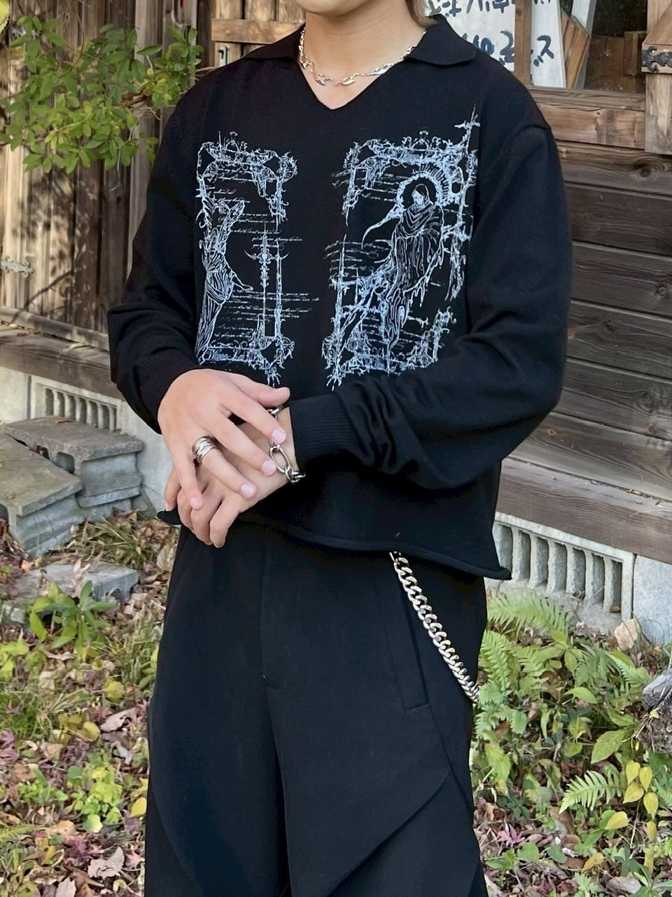 国際配送【RENOL】v neck knit polo