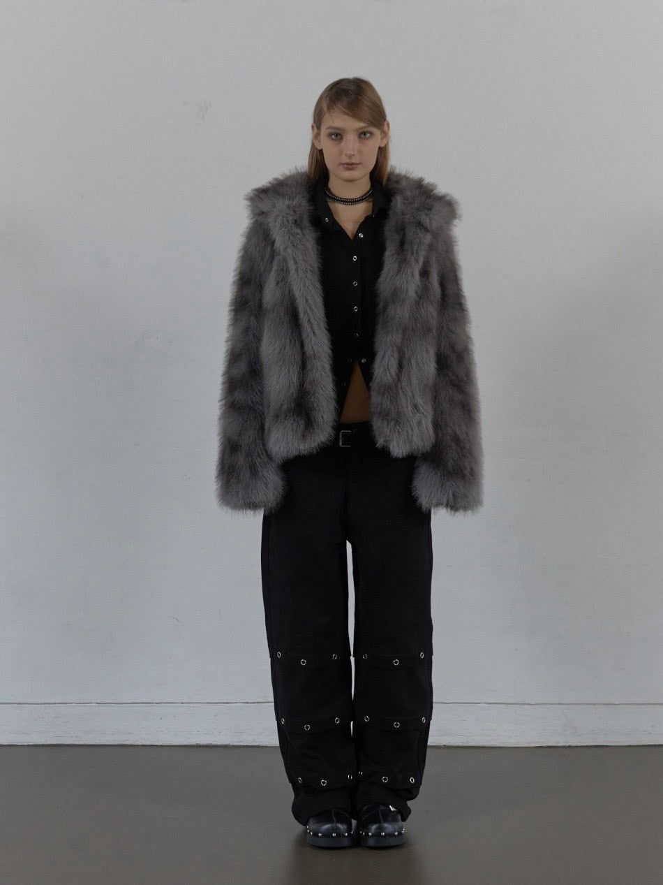 【SETUP‐EXE】FAUX FUR JACKET / 【セットアップエグゼ】ハイネックファージャケット