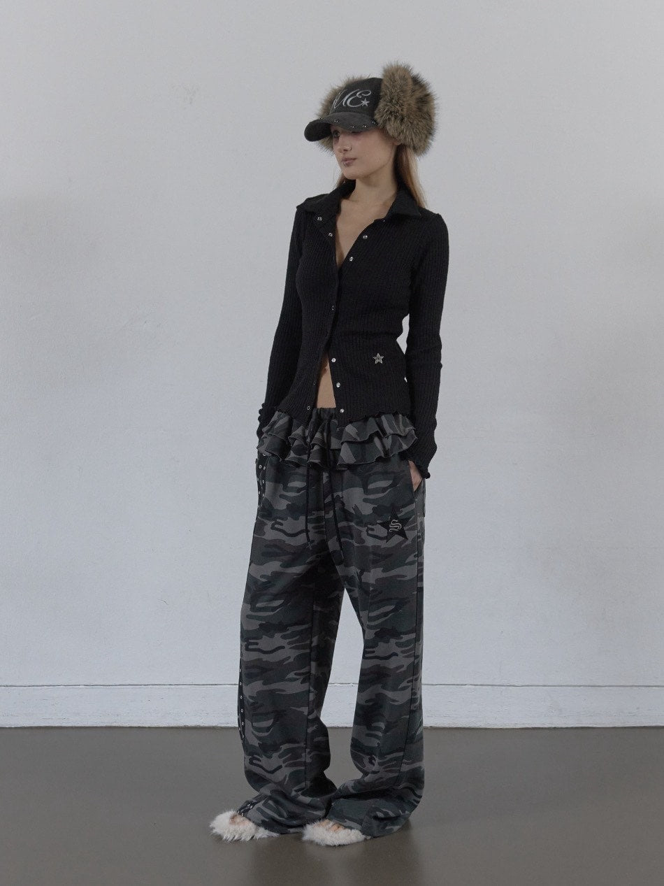 【SETUP‐EXE】SNAP GOLGI SHIRT / 【セットアップエグゼ】ボタンニット長袖シャツ