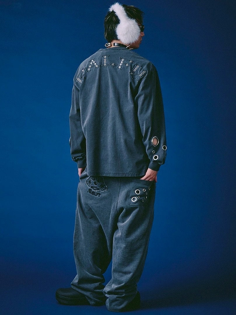 【GALFY】穴あきPUNCH ロンＴEE / 【ガルフィー】穴あきPUNCH ロンＴEE