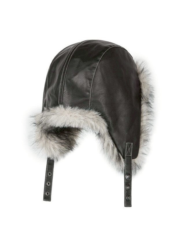 【AAKAM】Biker Leather Earflap Hat
