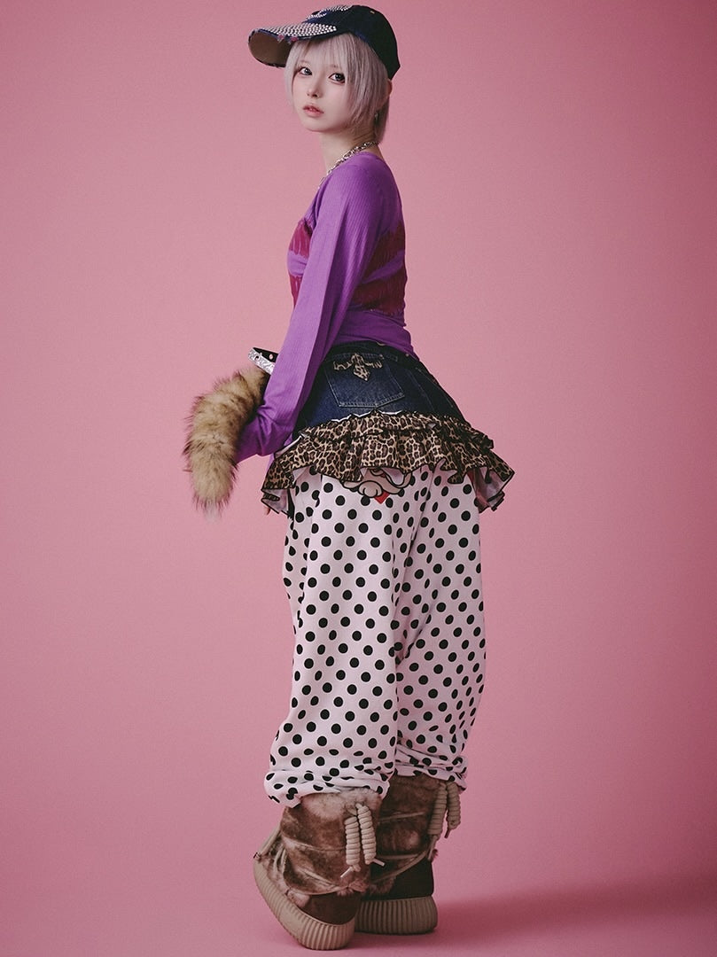 【GALFY】SEXY LIPS TEE / 【ガルフィー】ワンショルダーリッププリント長袖Tシャツ