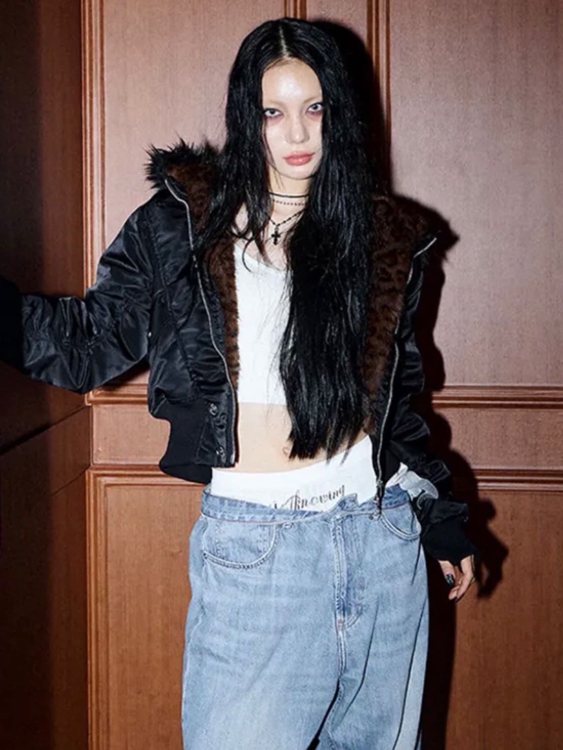 【NOT KNOWING】Fur Trim MA-1 Padded Jumper