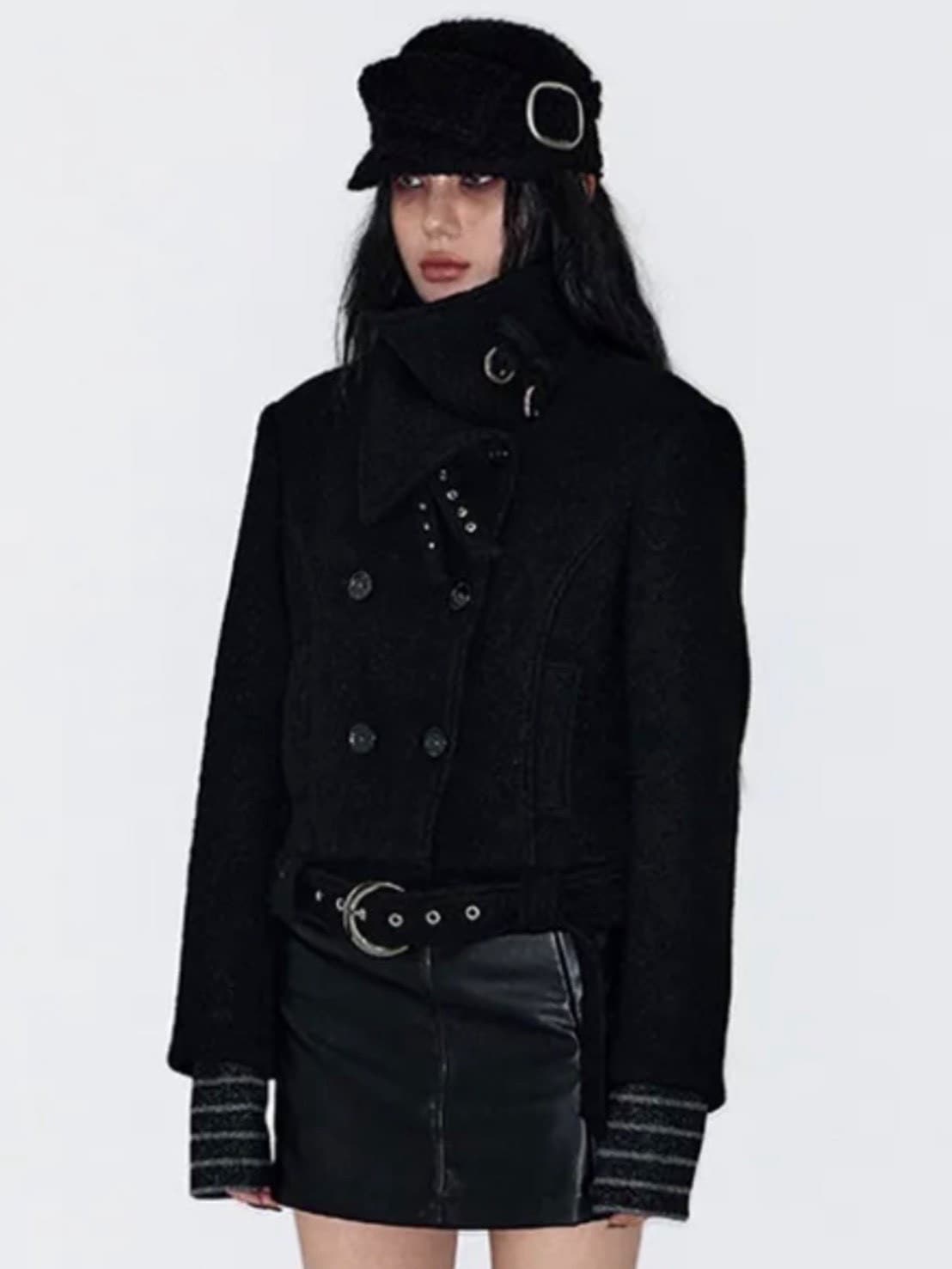 【NOT KNOWING】Buckle Bellboy Cap