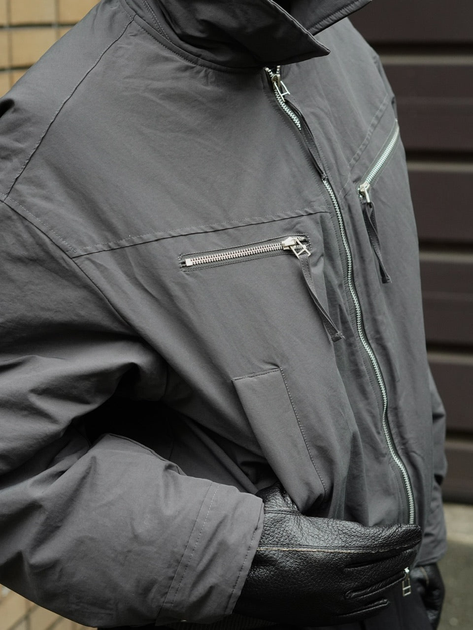 東京店WEB限定受注制【Chikashitsu +】biker short jacket (3color