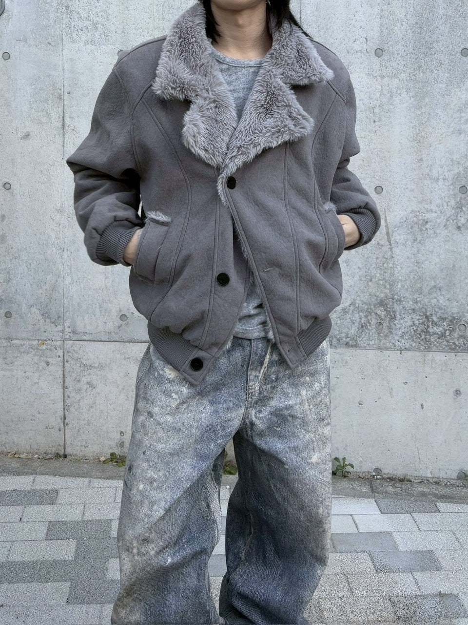 受注制【nmtc +】smoky mouton jacket / 【エヌエムティーシープラス】スモーキームートンジャケット (2color)