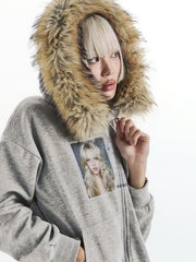 【KAIYA】id card hooded zip-up