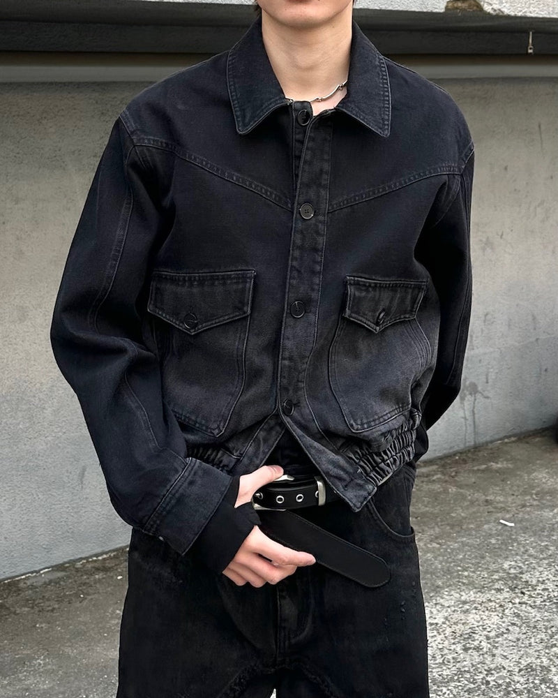 大阪店WEB限定受注制【Chikashitsu＋】washed denim work jacket / 【チカシツプラス】ウォッシュドデニムワークジャケット