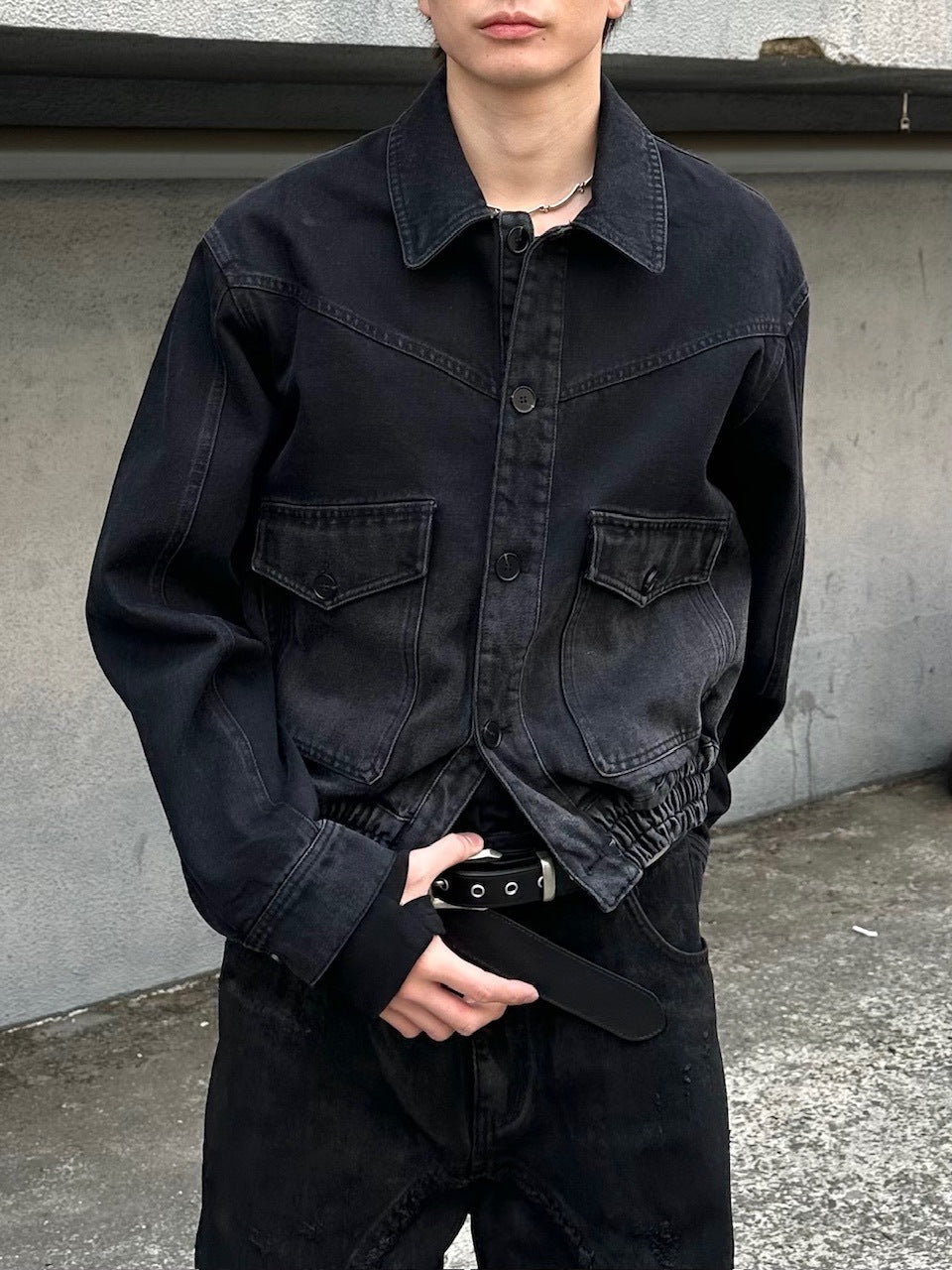 大阪店WEB限定受注制【Chikashitsu＋】washed denim work jacket / 【チカシツプラス】ウォッシュドデニムワークジャケット