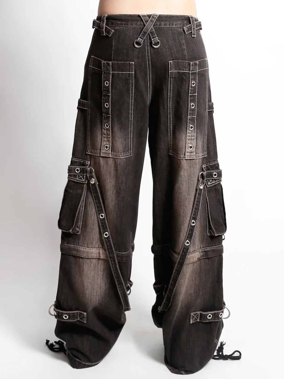 【TRIPP nyc】STRAP PANT [JM7177MDR] / 【トリップ ニューヨーク 】ボンテージストラップウォッシュワイドデニムパンツ