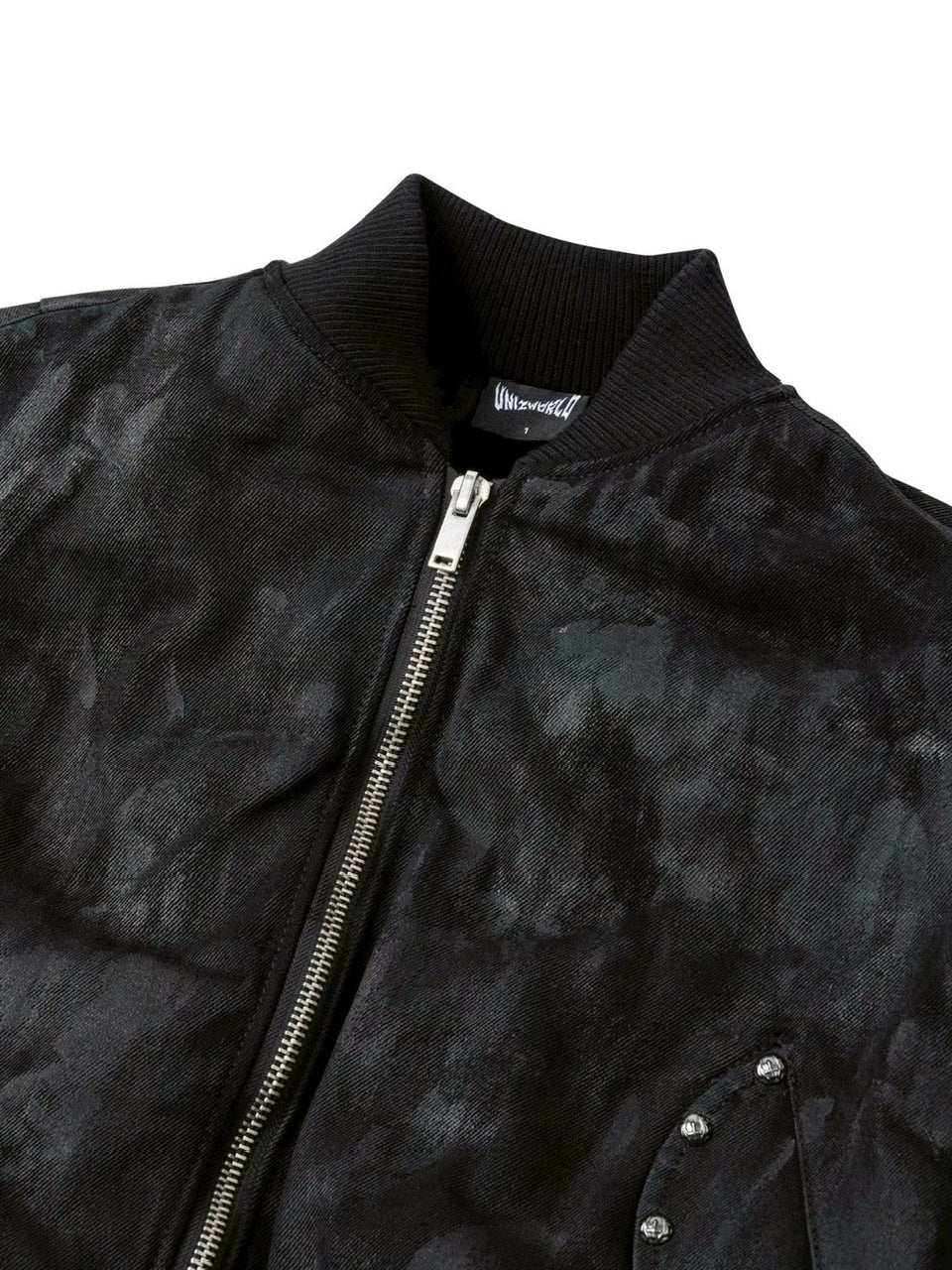 2/28 20:00発売【UNIZ】Black Coating Bomber Jacket / 【ユニズ】コーティングボンバージャケット