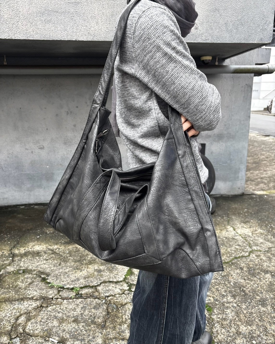 受注制【nmtc+】Vintage PU leather shoulder bag