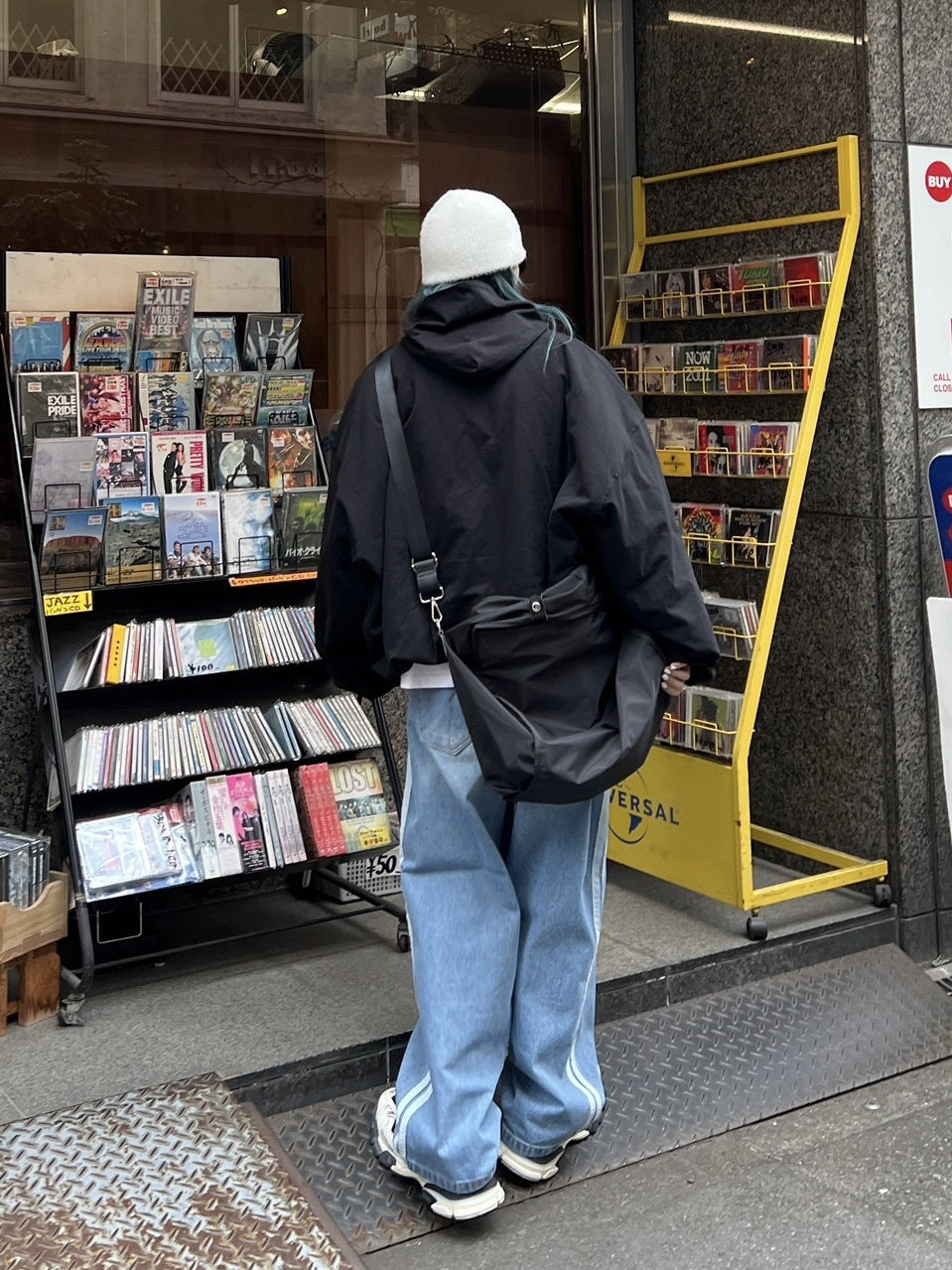 受注制【Chikashitsu +】oversized side line denim pants (2color)