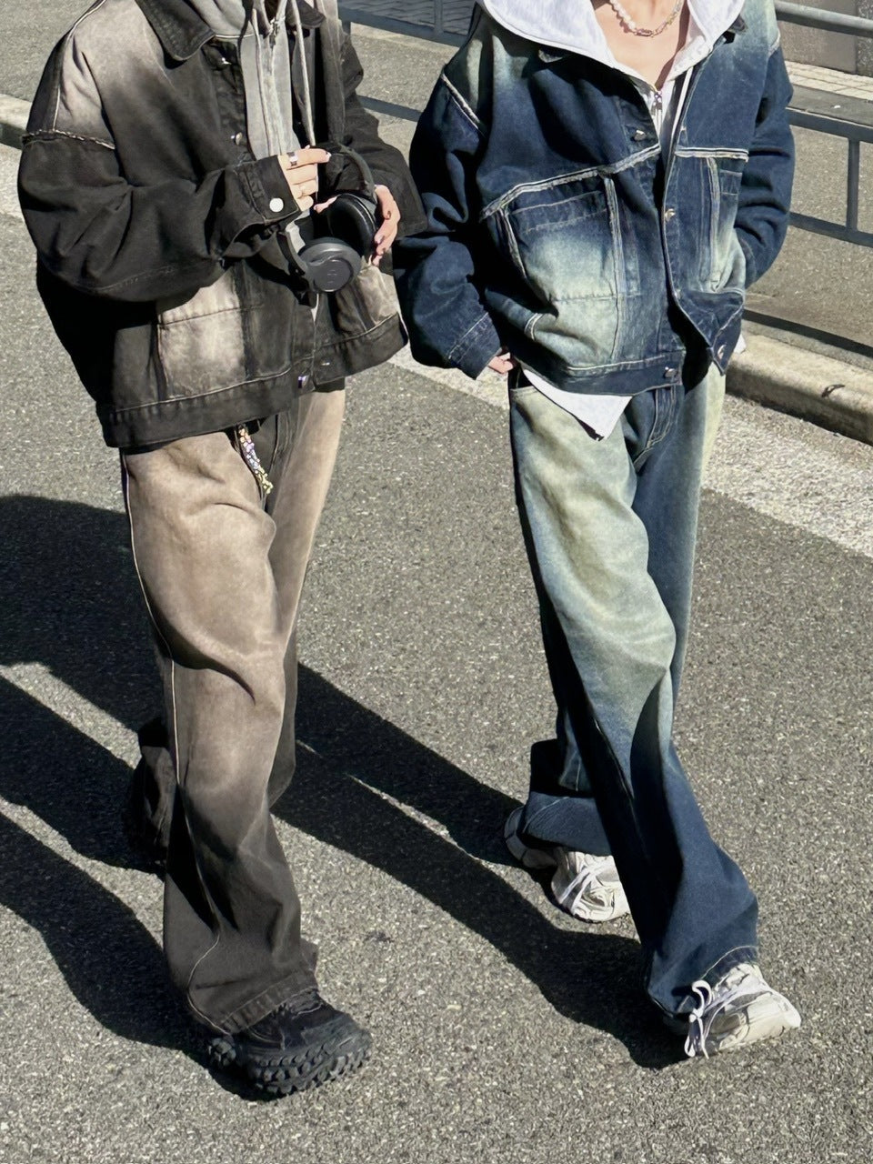 受注制【Chikashitsu +】vintage wash denim jacket (2color