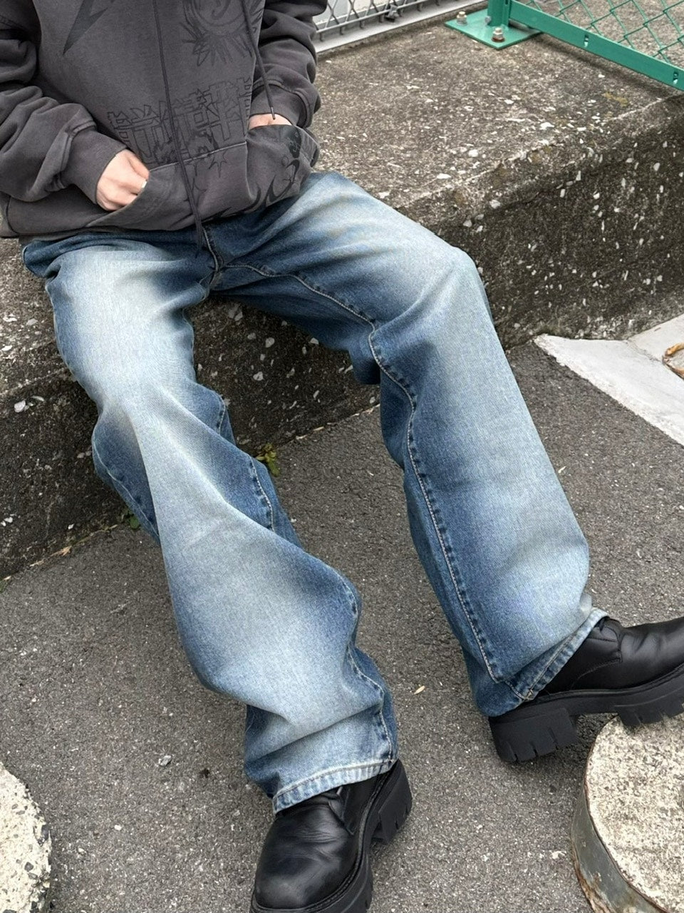 【Chikashitsu +】vintage wash denim pants (2color) / 【チカシツプラス】ヴィンテージウォッシュデニムパンツ