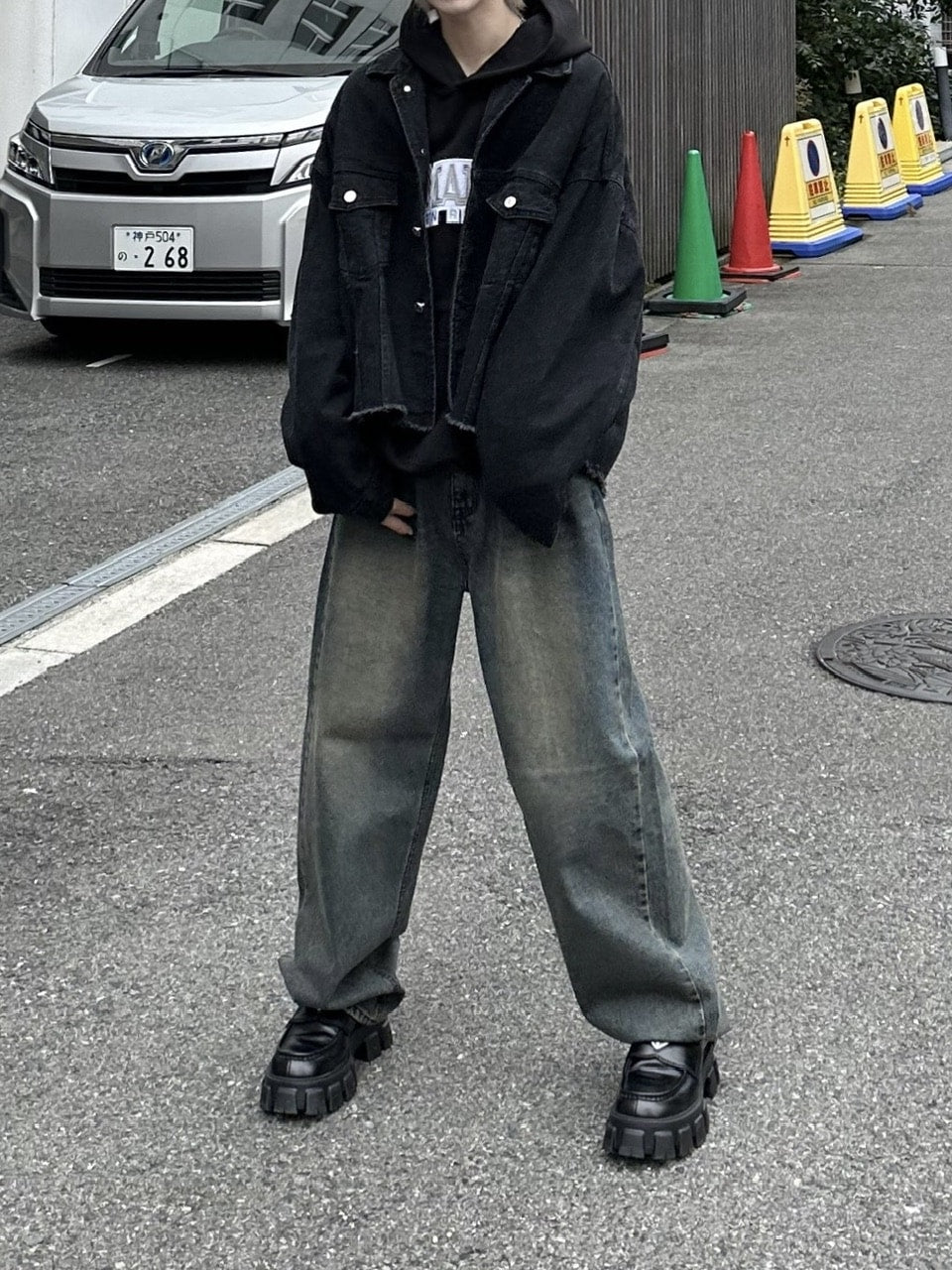 受注制【Chikashitsu +】vintage wash semi wide denim pants / 【チカシツプラス】ヴィンテージウォッシュセミワイドデニムパンツ