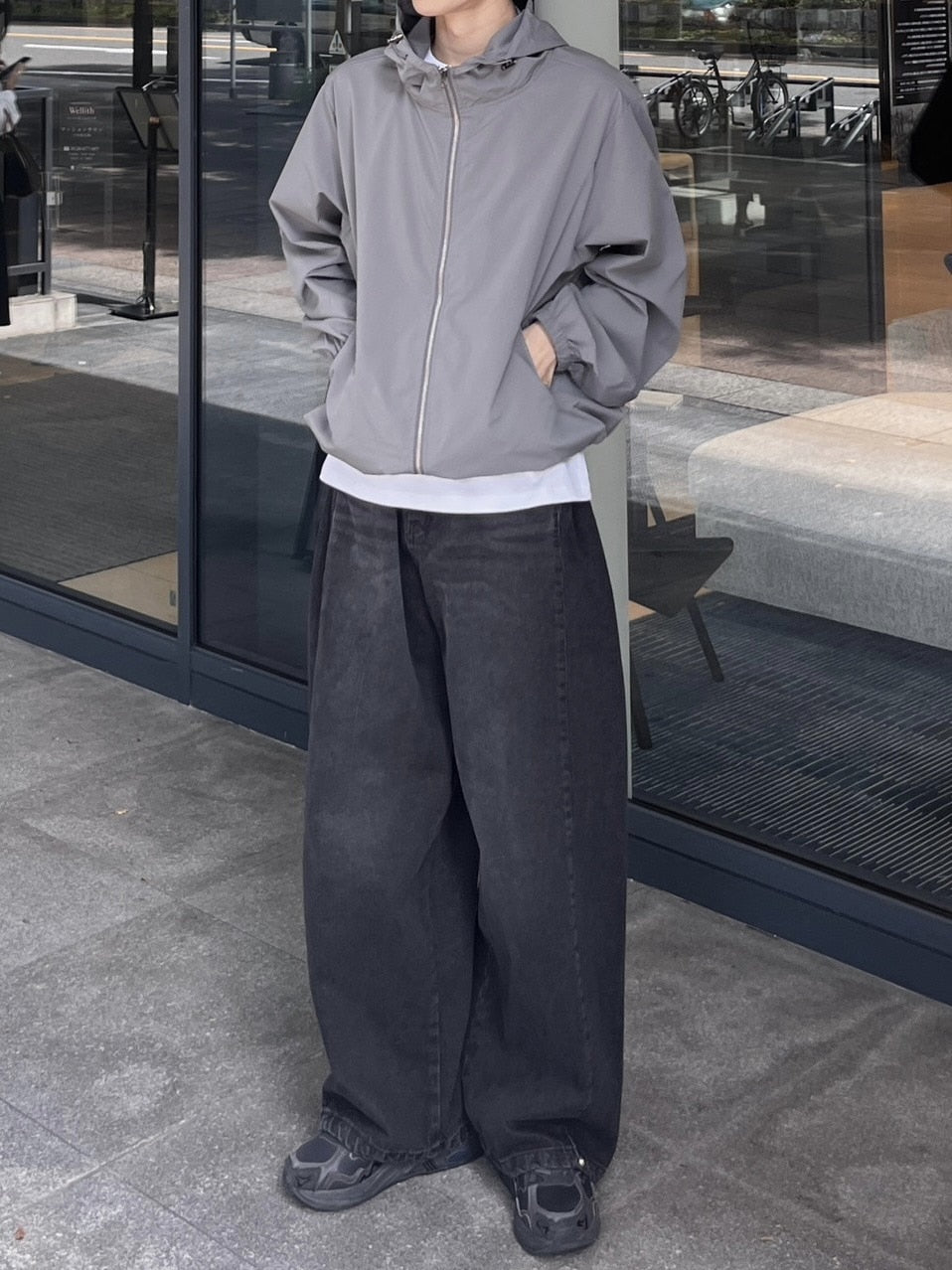 受注制【Chikashitsu +】unisex cropped hooded blouson (3color) / 【チカシツプラス】ユニセックスクロップドフード長袖ブルゾン