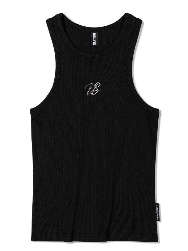 【Uglyshadow】BEADS MANGO SLEEVELESS / 【アグリーシャドウ】ビーズシンプルタンクトップ