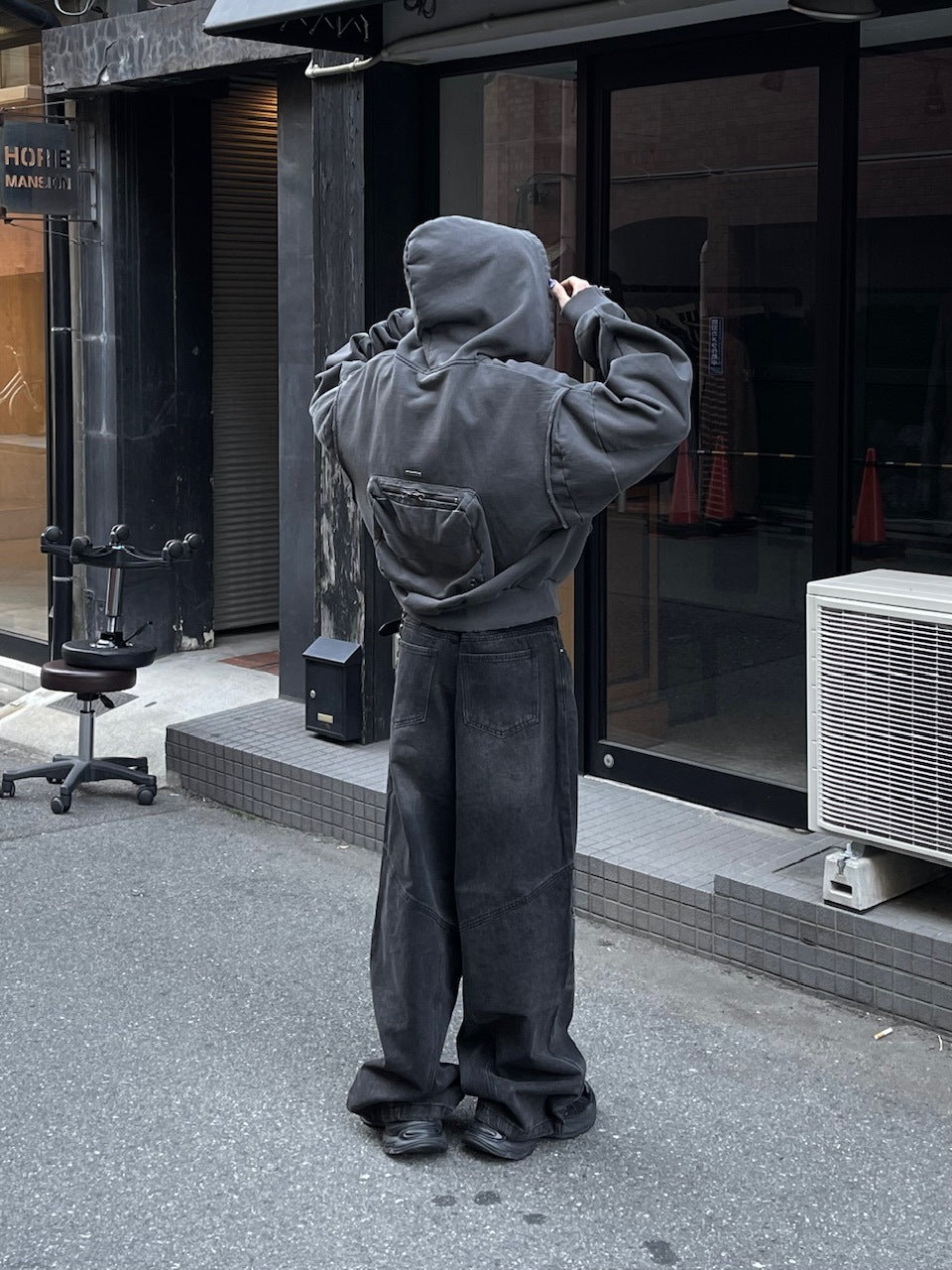 大阪店WEB限定【Chikashitsu +】double pocket wide denim pants (2color)