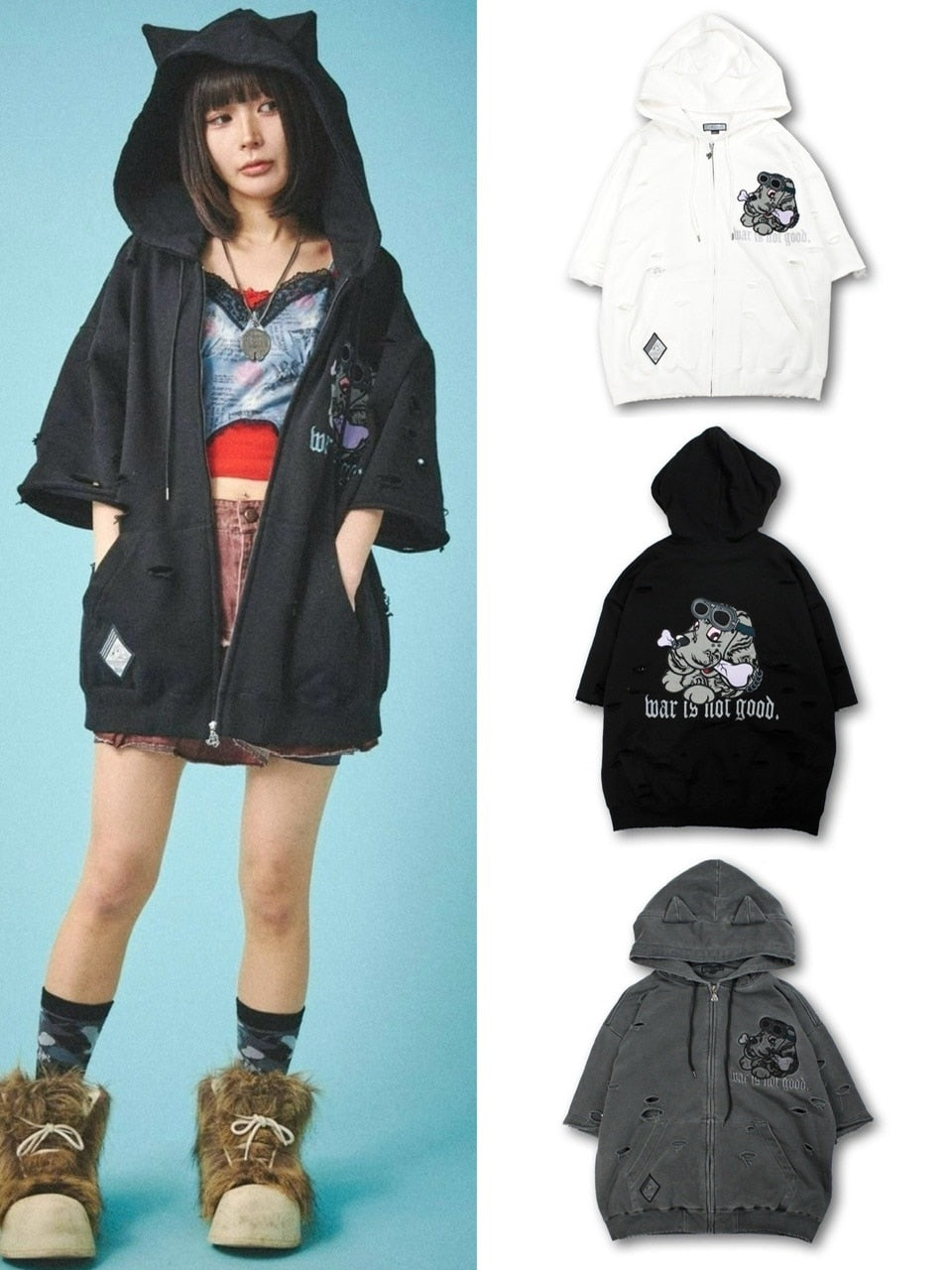 GALFY】病みに染まりし反戦パーカー – PRESSING WEB SHOP
