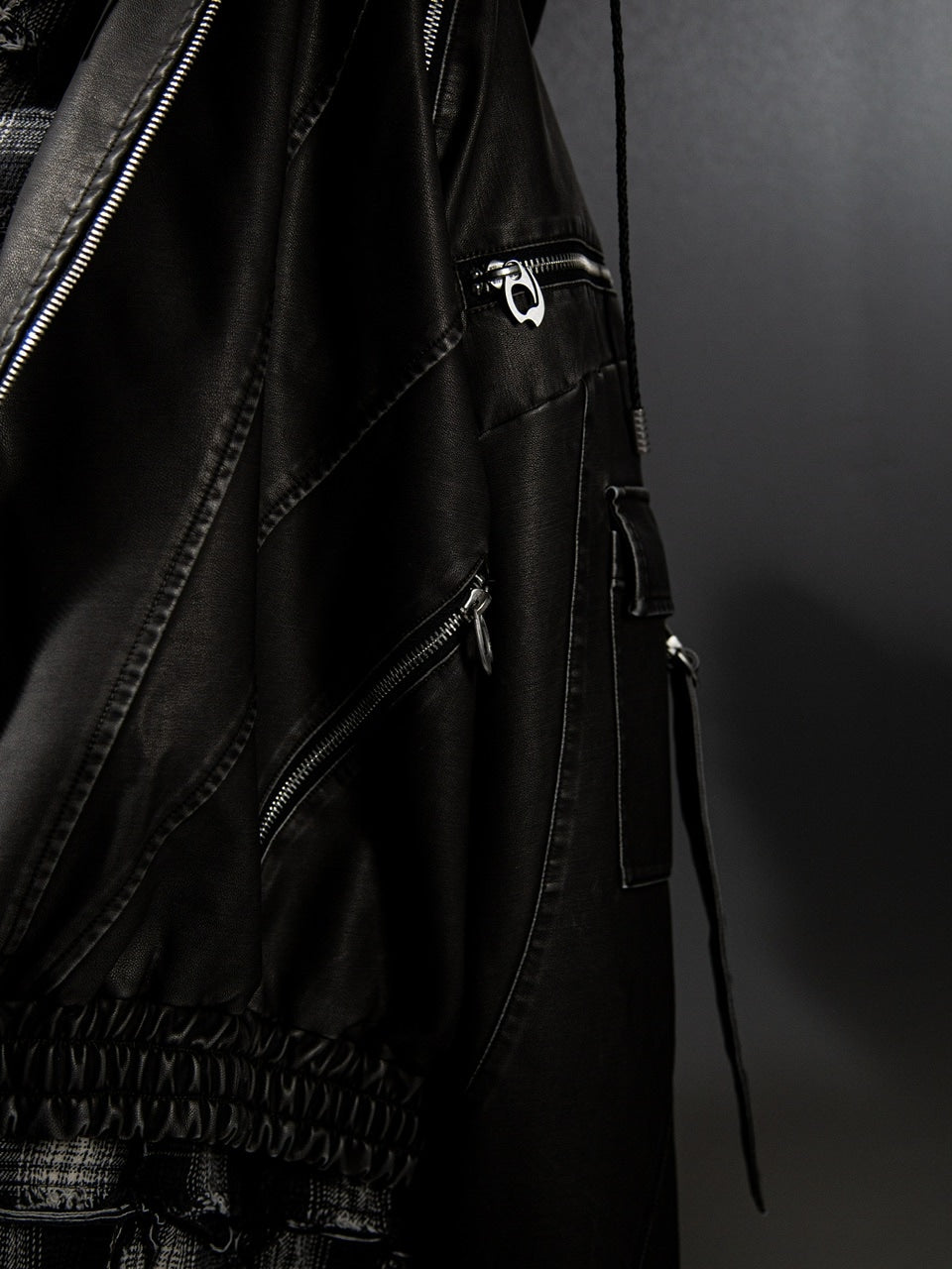 DIG YOUR OWN GRAVE】LEATHER ZIP HOODY / 【ディグユアオウングレイブ