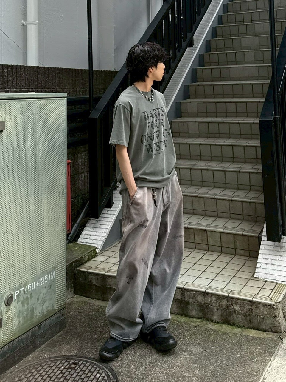 【Chikashitsu +】point wash balloon denim pants (2color) / 【チカシツプラス】ポイントウォッシングバルーンデニムパンツ