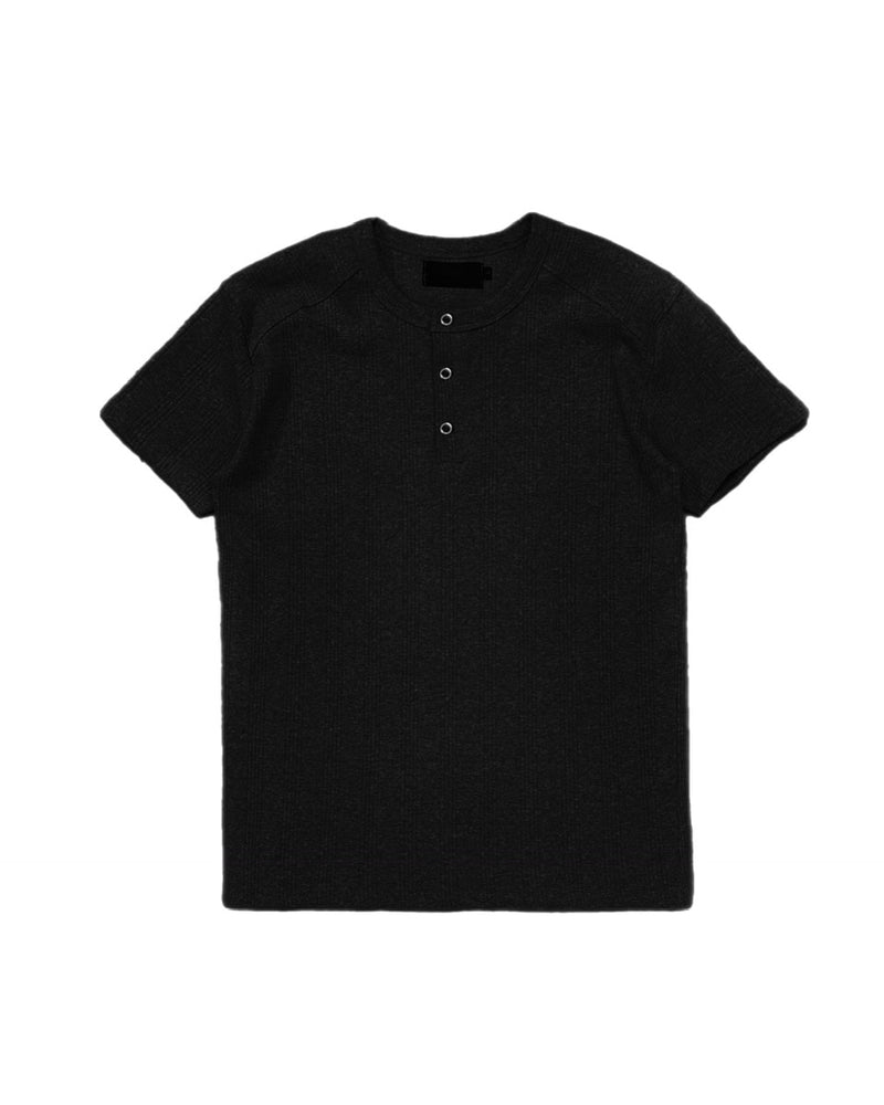 【Chikashitsu +】henry neck half sleeve tee (3color) / 【チカシツプラス】ヘンリーネック半袖Tシャツ