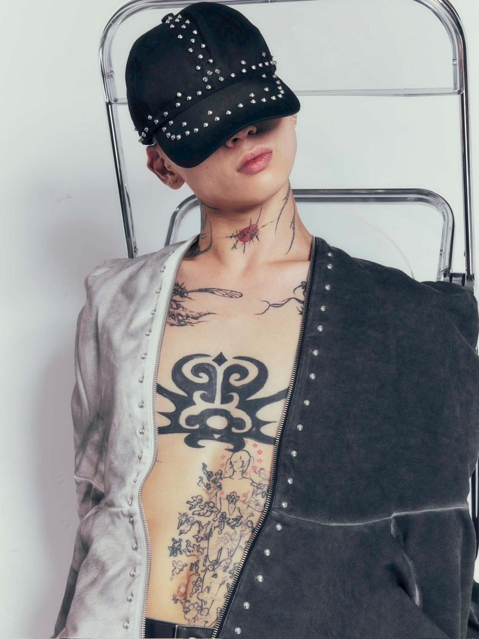 【DIG YOUR OWN GRAVE】FULLZIP STUDDED HOODIE /【ディグユアオウングレイブ】スタッズフルジップアップパーカー