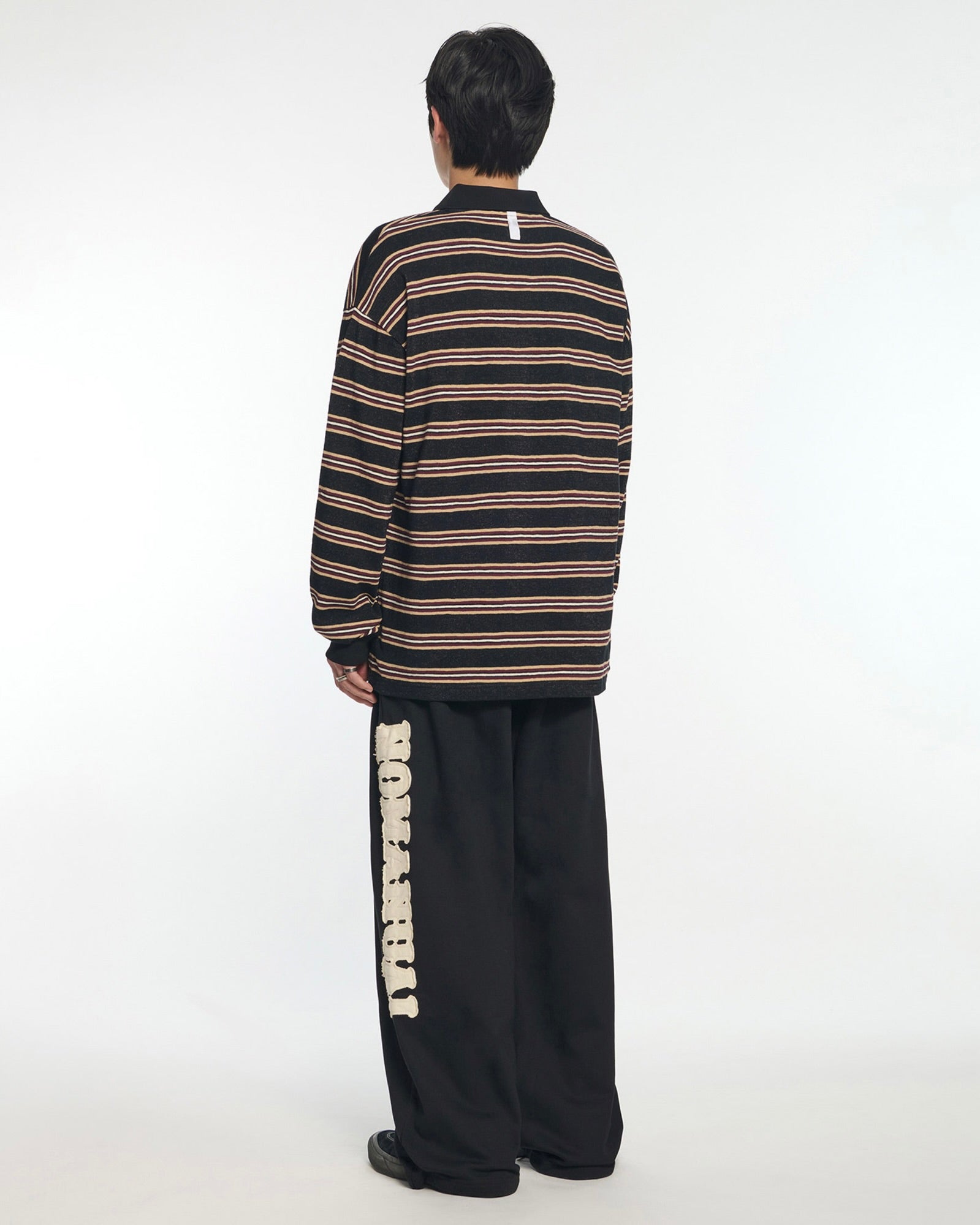 【NOMANUAL】STRIPE POLO LONG SLEEVE TEE